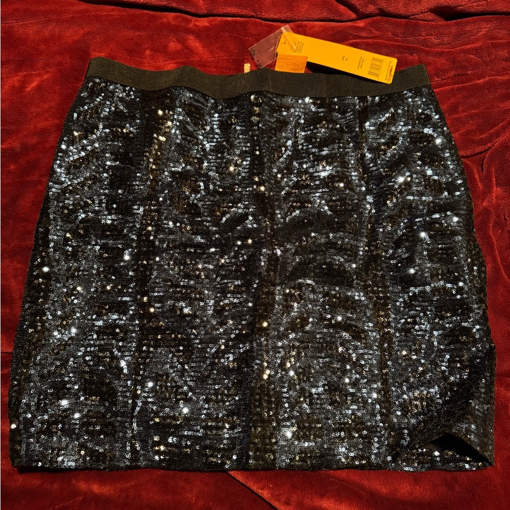 Tory Burch Black and blue Sequin Mini above the knee length Skirt